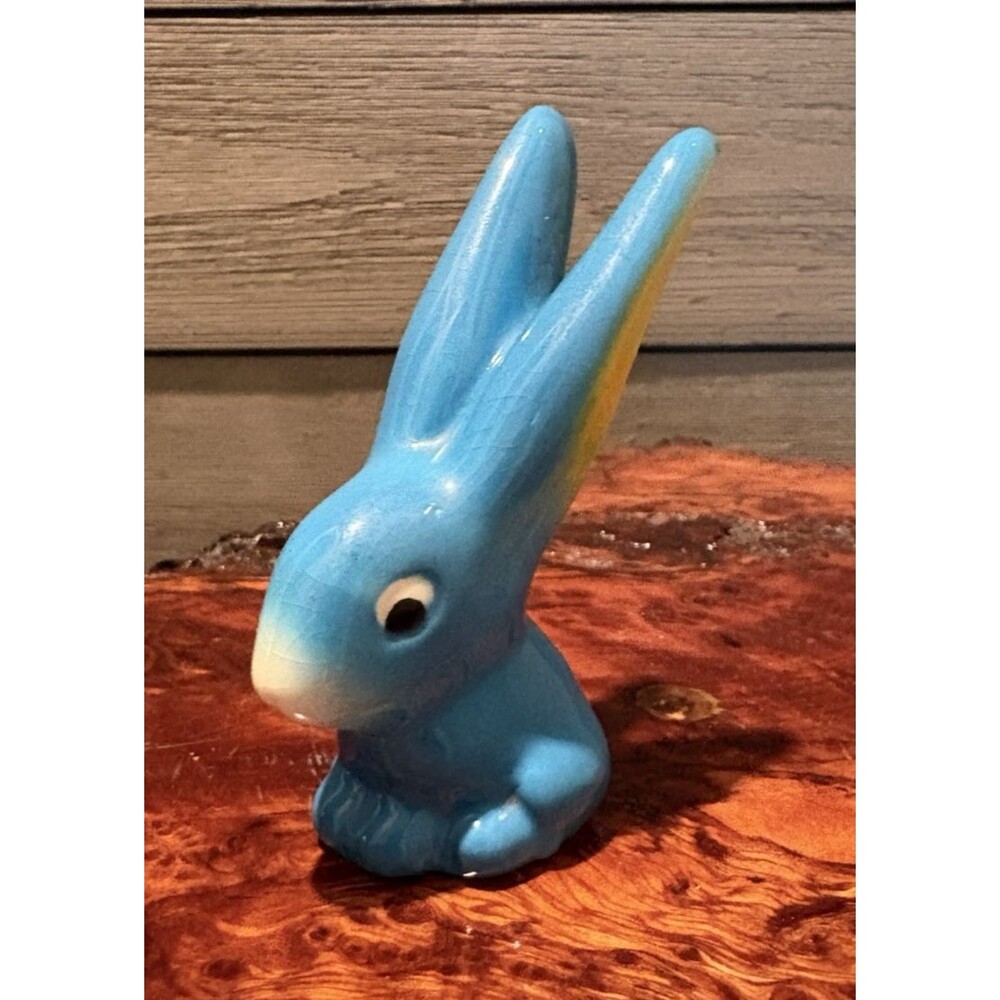 Vintage Blue Goebel Bunny Rabbit Figurine Long Ears
